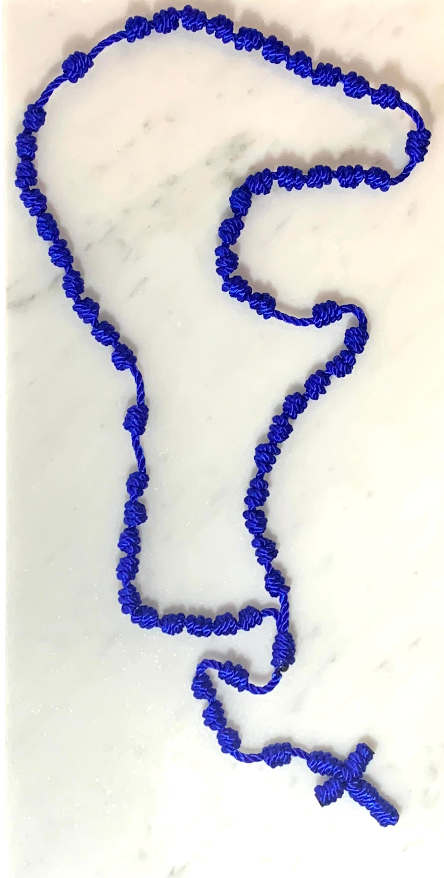 Handmade Knotted Nylon Twine Rosary Necklace