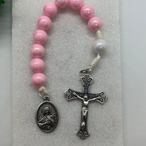 One Decade Pocket Rosary & St. Therese of Lisieux Sacrifice Beads