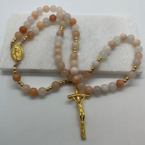 Handmade Pink Aventurine Gemstone Rosary- Beautiful Catholic Gift