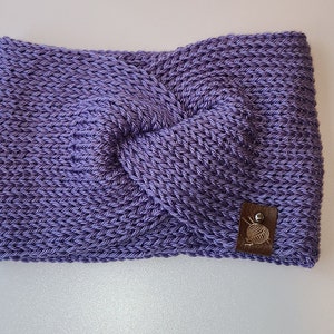 Lavender purple knit twisted earwarmer headband
