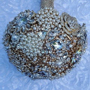 Ramo de broche de plata y oro / ramo de novia / ramo de broche / ramo de plata / ramo de oro / ramo de dama de honor / accesorios de boda