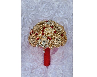 PATIKIL 10 Fiori Artificiali In Chiffon Con Perle E Strass - Diametro 6 Cm - Colore Rosso Rosa - Per Damigelle, Bouquet, Decorazioni Fai Da Te - 2