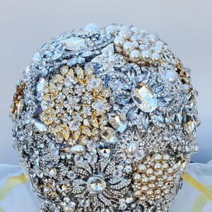 Cascade silver brooch bouquet | Bouquet brooches | crystal bouquet | jewelry bouquet | rhinestone bouquet | silver bridal bouquet