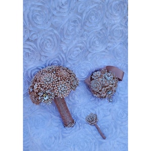 Rose gold brooch bouquet  | crystal bouquet | jewelry bouquet | broach bouquet | rhinestone bouquet | cascade bouquet | gold bridal bouquet