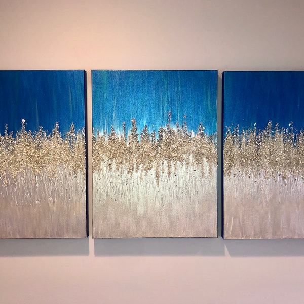 Abstract Glitter Painting Etsy