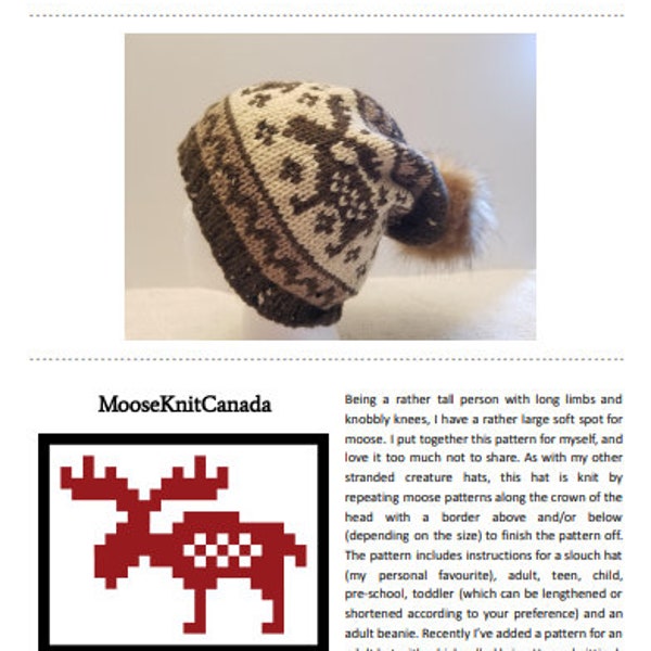 MooseKnitCanada Moose Hat Pattern