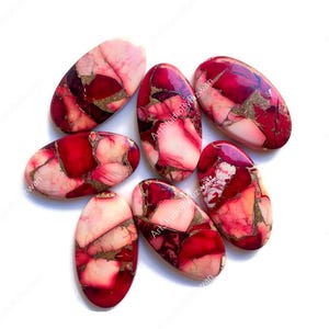 Red Rose Dahlia Mohave Copper Turquoise 14x26mm Approx, Calibrated Oval Shape Kingman Turquoise Loose Gemstone For Jewelry Making
