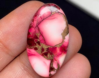 Red Rose Dahlia Mohave Copper Turquoise, 27x15x4mm, Top Quality