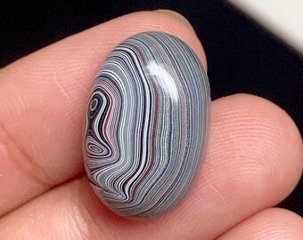 フォーダイト宝石 24x22x6mm、天然層状デトライト瑪瑙 14.55カラット