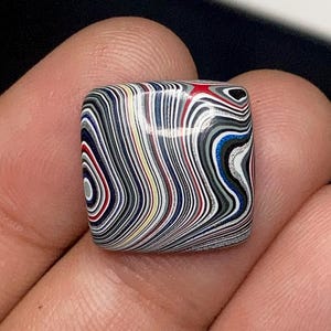 Layered Colorful Fordite Gemstone 15x15x4mm, Natural Fordite AKA Detroit Agate 3.40crts For Jewelry, Colorful Detroite Agate Jewelry