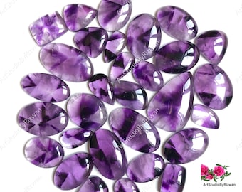 Lote de cabujones de amatista trapiche, lote al por mayor por peso con diferentes formas y tamaños para la elaboración de joyería.