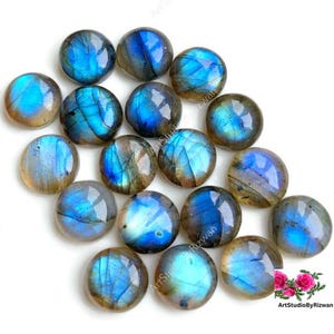 Labradorite Round Shape Cabochons Lot, Calibrated Natural Labradorite Healing Gemstone For Jewelry Making, Labradorite Handmade Jewelry
