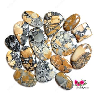 Cabochons en jaspe Maligano, lot de gros au poids de différentes formes et tailles utilisées pour la fabrication de bijoux, pendentifs en fil de jaspe