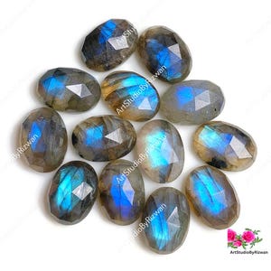 Labradorite 10x14mm Rose Cut Oval Shape Gemstone, Calibrated Natural Labradorite Loose Gemstone For Jewelry Making, Artisan Handmade Jewelry
