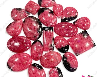 Rhodonite Cabochon, Wholesale Lot By Weight With Different Shape And Sizes Used For Jewelry Making