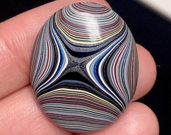フォーダイト宝石 24x22x6mm、天然層状デトライト瑪瑙 14.55カラット 
