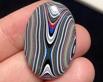 フォーダイト宝石 24x22x6mm、天然層状デトライト瑪瑙 14.55カラット
