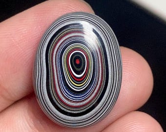 フォーダイト宝石 24x22x6mm、天然層状デトライト瑪瑙 14.55カラット