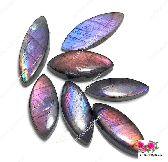 マーキスパープルラブラドライト宝石ロット：ジュエリー製作に最適な