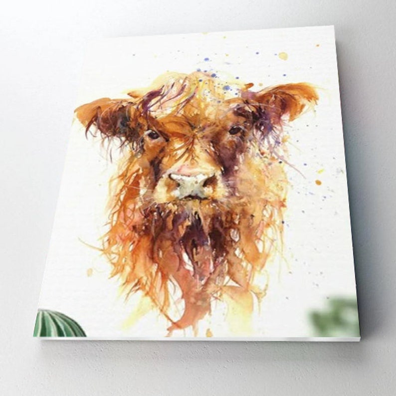 Paint By Number DIY Painting Kit Highland Baby Cow Adult Etsy