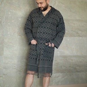 Albornoz con capucha suave y natural, albornoces para hombres y mujeres, bata unisex, bata de sauna, bata tipo kimono, bata de playa, spa, piscina, regálale