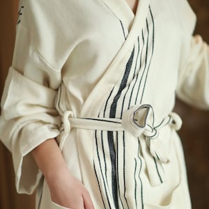 Bata de baño de algodón turco para mujer y hombre, kimono, bata, bata de playa de spa personalizada, ropa de verano, regalo de boda, regalo para ella o para él
