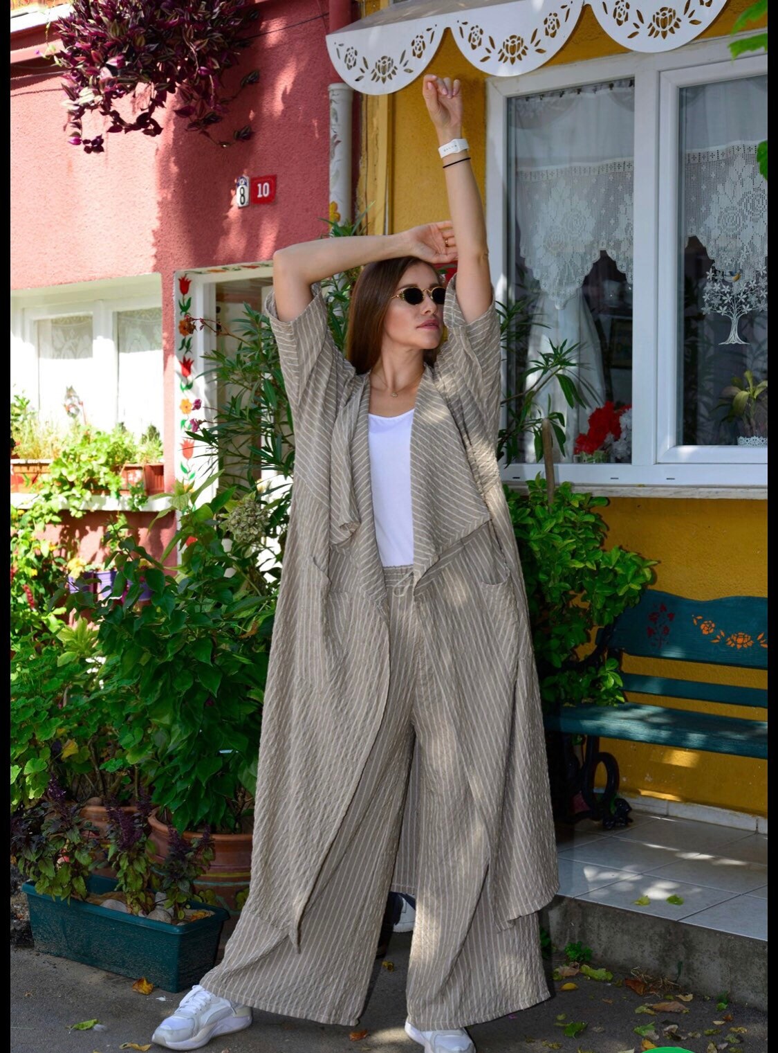 Boho Jacket and Pants, Kimono Casual Wear, Loose Clothing Boho Jacket and Pants, Kimono Casual Wear, Loose Clothing