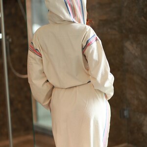 Linen - Cotton Turkish bathrobe, Bathrobe Men, Dressing gown, Bathrobe for woman & man, Bath towel, Gift him, Gift her, Spa robe, Sauna Robe image 8