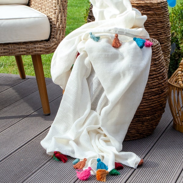 Bamboo Beach Towel, Bath Sauna pool Towel, Tukish pom pom peshtemal towel, shawl, pareo, Bridesmaid Gift, sofa cover Blanket, Gift her