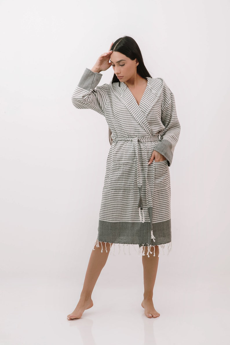 Bamboo Turkish bathrobe, Kimono robe, Bridal party robes, Dressing gown, Bathrobes for woman & for men, spa robes, Mother's Day Gift image 7