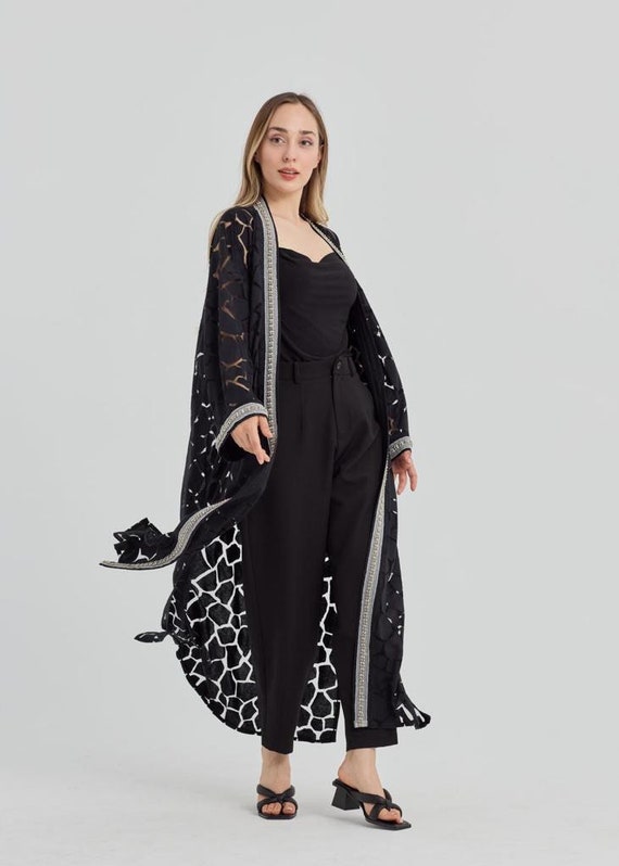 Rhinestone Dress Long Kimono, Glitter Jacket, Cupe Dresses