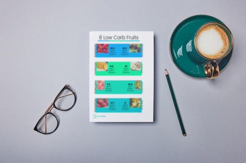 8 Low Carb Fruits Food List, Instant Download, Low Carb, Keto, Weight