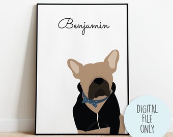 custom dog portrait / Pet Print /Custom pet  Portrait /Pet Illustration / Dog Lover Gift/Pet memorial /Personalized Dog Portrait / pet lover