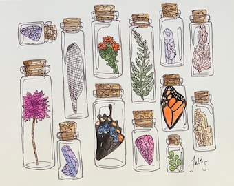 Message In A Bottle - Original 9x12 Watercolor Painting