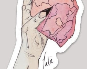 Holding Rose - Original Watercolor Sticker