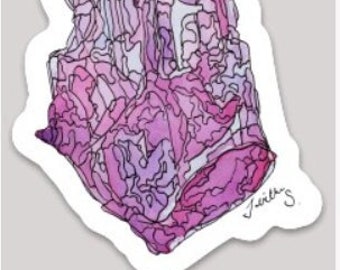 Purple Amethyst Crystal - Original Watercolor Sticker