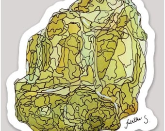 Green Crystal - Original Watercolor Sticker