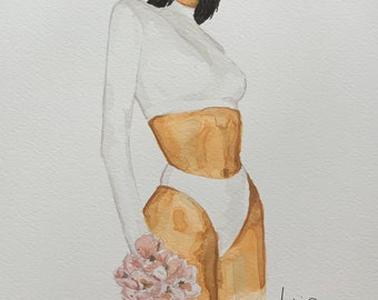 Blossoms - Print Boudoir 9x12 Watercolor