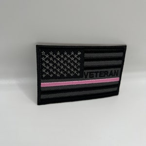 American Female VETERAN Flag |  Veteran Female Flag Black/Dark Gray emb veteran patch| Patriot Patch| Tactical Patch| patches for cap | hats