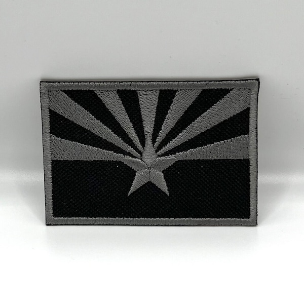 Az Flag,Iron on patch,Az Black and Gray Flag, Arizona Flag patch,