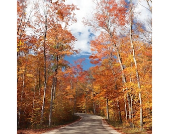 Windungen durch die Herbstfarben, Door County, Wisconsin