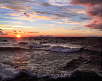 Sonnenuntergang Wind und Wellen, Door County, Wisconsin