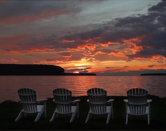 Puesta de sol en Four Chair, condado de Door, Wisconsin