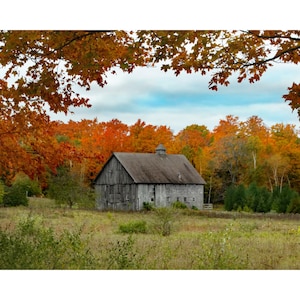 Grey Barn Fall Colors, Door County, Wisconsin