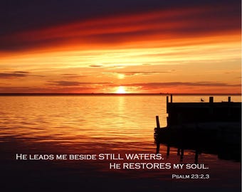 Sonnenuntergang Silhouette - Psalm 23, Door County, Wisconsin