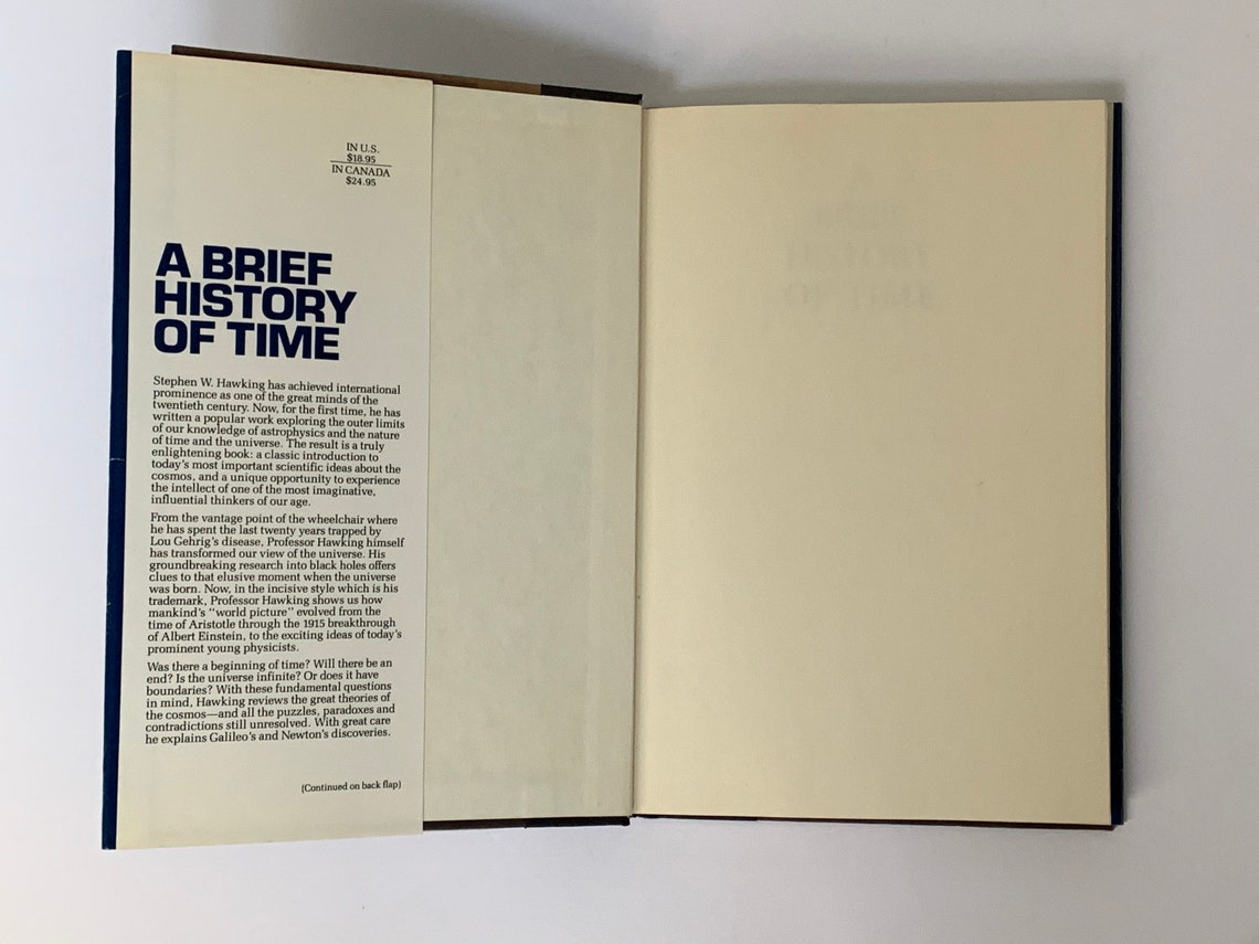 Stephen Hawking Une Brève Histoire Du Temps Livre vintage Une brève histoire du temps Stephen W. Hawking | Etsy