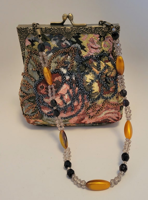 Vintage-inspired Beaded Tapestry Bag
