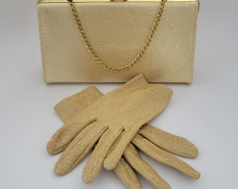 All that Glitters is a Gold Vintage Bag and Gloves