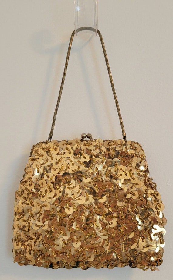 Vintage Gold Sequin and Beaded Evening Bag