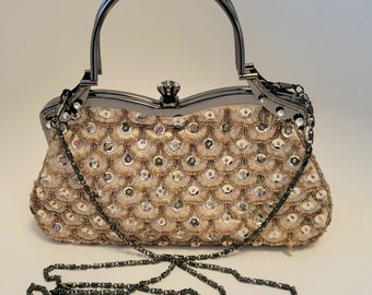Very Special Iridescent Sequin Ecru Bag